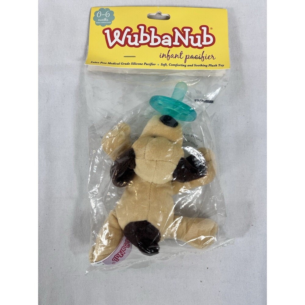 Vintage WubbaNub Brown Puppy Pacifier NEW Old Stock Original Packaging RARE